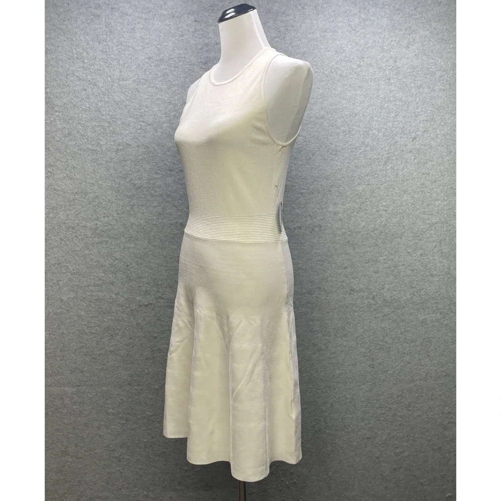 NWT Express Womens M Cream Tank Top Fit/Flare Knit Sweater Dress Midi Versatile